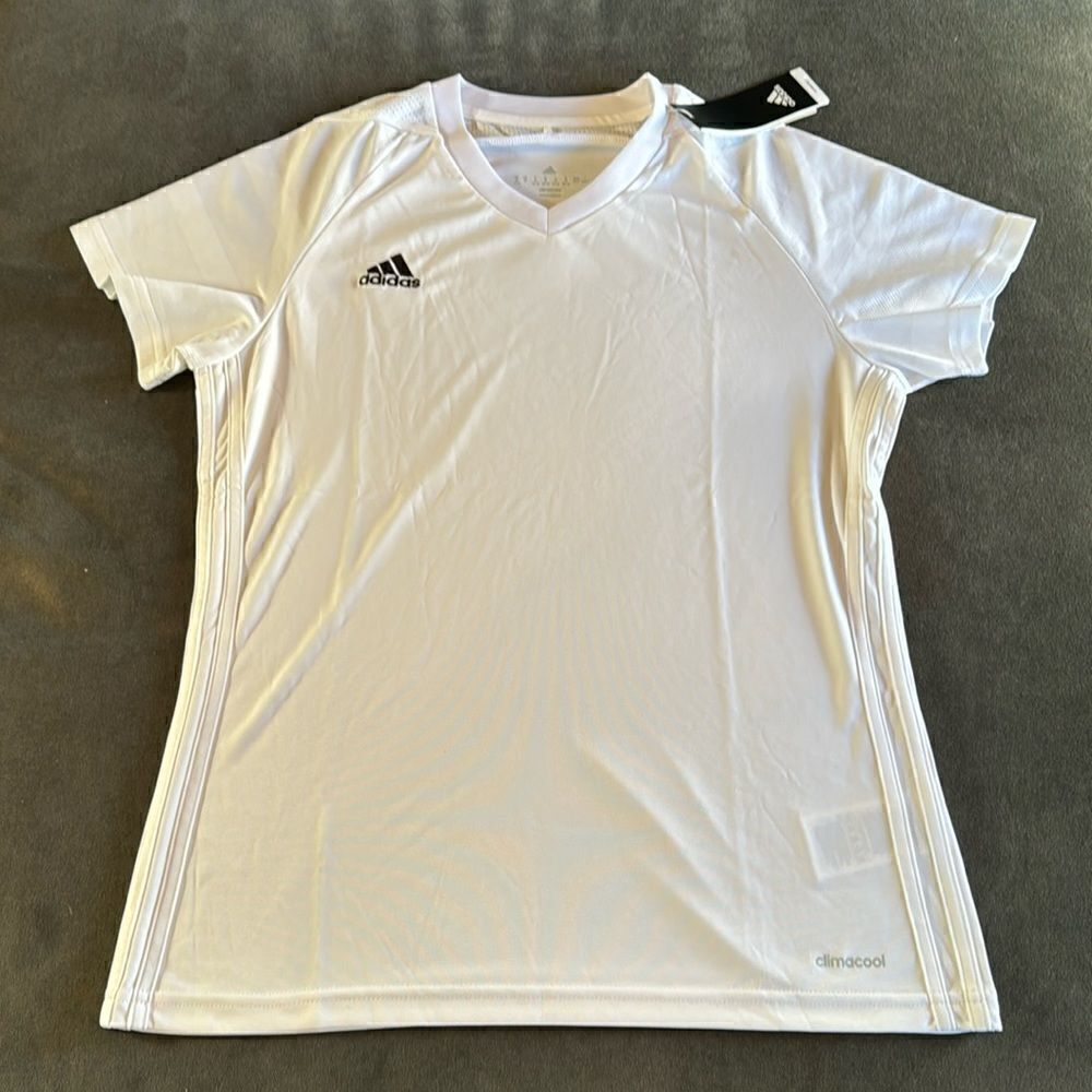 Adidas Women’s White Climacool Short Sleeve T-Shirt Jersey Size M NWT